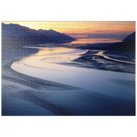 Darstellung des Puzzle-Motivs Turnagain Arm, Chugach-Mountains, Alaska, USA – Puzzleteile: 1000