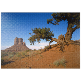 Darstellung des Puzzle-Motivs Baum im Monument Valley, Navajo Tribal Park, Arizona, USA – Puzzleteile: 1000