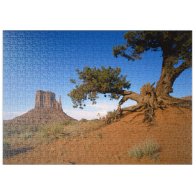 Darstellung des Puzzle-Motivs Baum im Monument Valley, Navajo Tribal Park, Arizona, USA – Puzzleteile: 500