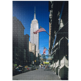 Darstellung des Puzzle-Motivs Blick von der Fifth Avenue zum Empire State Building, Manhattan, New York City, USA – Puzzleteile: 1000