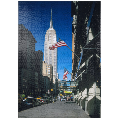puzzleplate Blick von der Fifth Avenue zum Empire State Building, Manhattan, New York City, New York, USA 1000 Puzzle