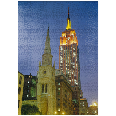 puzzleplate Blick von der Fifth Avenue zum Empire State Building, Manhattan, New York City, New York, USA 1000 Puzzle