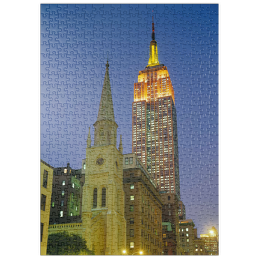 puzzleplate Blick von der Fifth Avenue zum Empire State Building, Manhattan, New York City, New York, USA 500 Puzzle