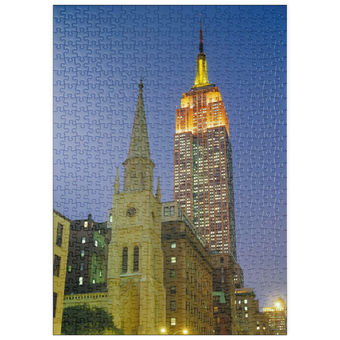 puzzleplate Blick von der Fifth Avenue zum Empire State Building, Manhattan, New York City, New York, USA 500 Puzzle