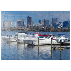 Darstellung des Puzzle-Motivs Blick über Charles River Basin zur Skyline von Boston, Massachusetts, USA – Puzzleteile: 200