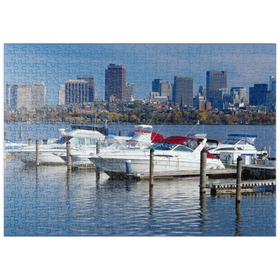 Darstellung des Puzzle-Motivs Blick über Charles River Basin zur Skyline von Boston, Massachusetts, USA – Puzzleteile: 500