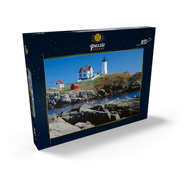Nubble Leuchtturm am Cape Neddick, York Beach, Maine, USA 100 Puzzle Schachtel Ansicht2