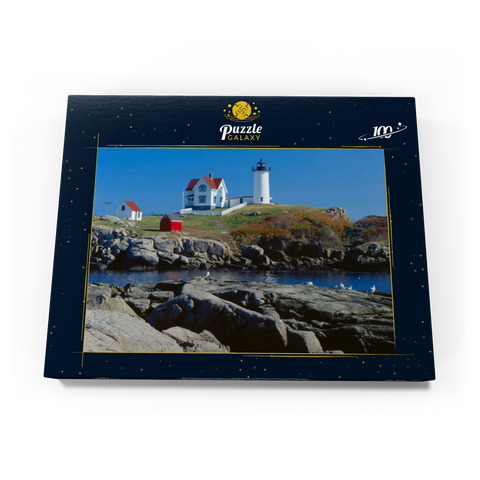 Nubble Leuchtturm am Cape Neddick, York Beach, Maine, USA 100 Puzzle Schachtel Ansicht3