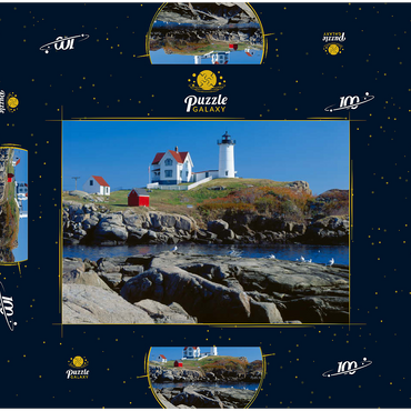 Nubble Leuchtturm am Cape Neddick, York Beach, Maine, USA 100 Puzzle Schachtel 3D Modell