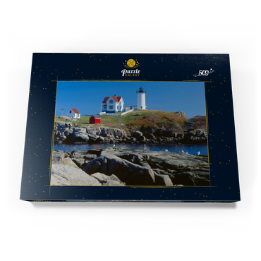 Nubble Leuchtturm am Cape Neddick, York Beach, Maine, USA 500 Puzzle Schachtel Ansicht3