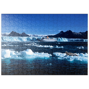 puzzleplate Kreuzfahrtschiff vor dem Columbia Gletscher, Prince William Sound, Alaska, USA 200 Puzzle