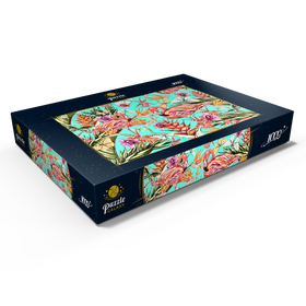 Darstellung des Puzzle Motivs Schönes Vintage Dschungelmuster - Puzzleteile: 1000