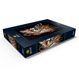 Darstellung des Puzzle Motivs Fuchs mit einem Totem - Puzzleteile: 1000