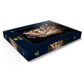 Darstellung des Puzzle Motivs Fuchs mit einem Totem - Puzzleteile: 100