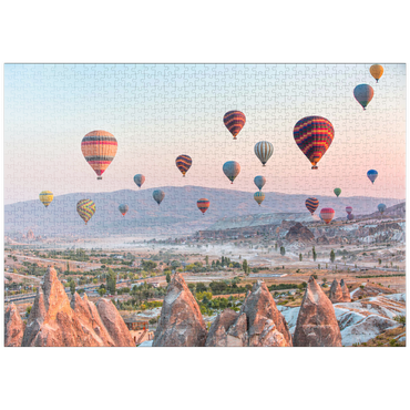 puzzleplate Heißluftballon über Felslandschaft in Kappadokien Türkei 1000 Puzzle