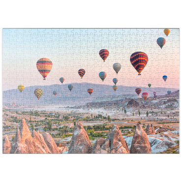 puzzleplate Heißluftballon über Felslandschaft in Kappadokien Türkei 500 Puzzle
