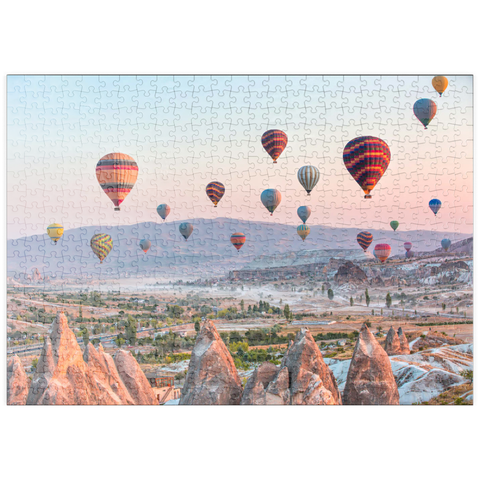 puzzleplate Heißluftballon über Felslandschaft in Kappadokien Türkei 500 Puzzle