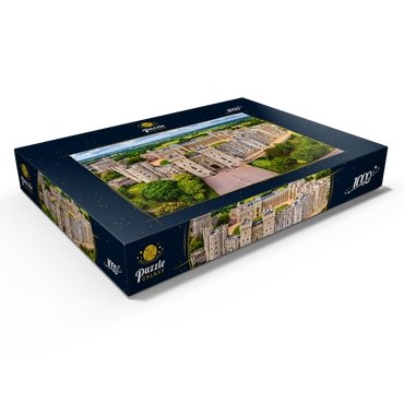 Luftbild der Burg Windsor, königlicher Wohnsitz in Windsor in der englischen Grafschaft Berkshire 1000 Puzzle Schachtel Ansicht1
