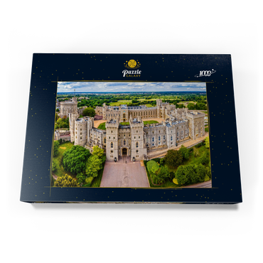 Luftbild der Burg Windsor, königlicher Wohnsitz in Windsor in der englischen Grafschaft Berkshire 1000 Puzzle Schachtel Ansicht3