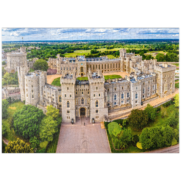 puzzleplate Luftbild der Burg Windsor, königlicher Wohnsitz in Windsor in der englischen Grafschaft Berkshire 1000 Puzzle