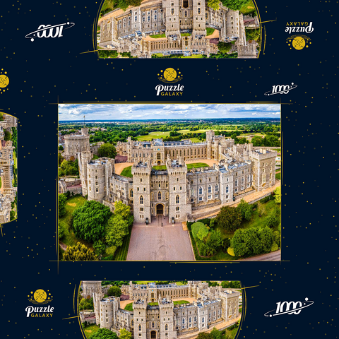 Luftbild der Burg Windsor, königlicher Wohnsitz in Windsor in der englischen Grafschaft Berkshire 1000 Puzzle Schachtel 3D Modell