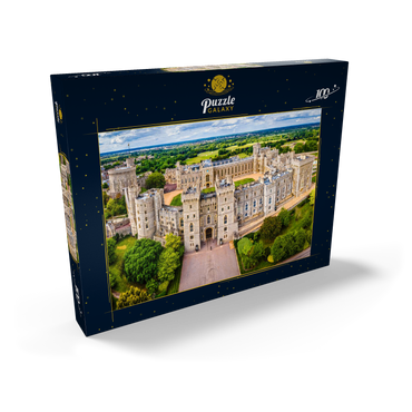 Luftbild der Burg Windsor, königlicher Wohnsitz in Windsor in der englischen Grafschaft Berkshire 100 Puzzle Schachtel Ansicht2