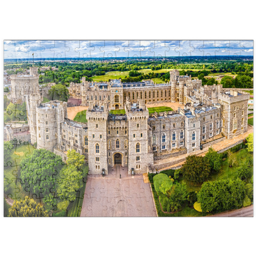 puzzleplate Luftbild der Burg Windsor, königlicher Wohnsitz in Windsor in der englischen Grafschaft Berkshire 200 Puzzle