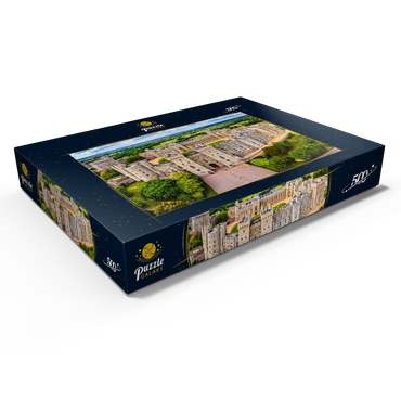 Luftbild der Burg Windsor, königlicher Wohnsitz in Windsor in der englischen Grafschaft Berkshire 500 Puzzle Schachtel Ansicht1