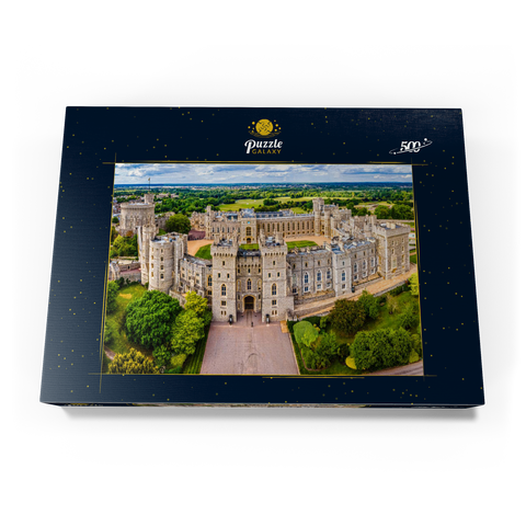 Luftbild der Burg Windsor, königlicher Wohnsitz in Windsor in der englischen Grafschaft Berkshire 500 Puzzle Schachtel Ansicht3