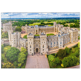 Darstellung des Puzzle-Motivs Burg Windsor, königlicher Wohnsitz in Windsor in der englischen Grafschaft Berkshire – Puzzleteile: 500