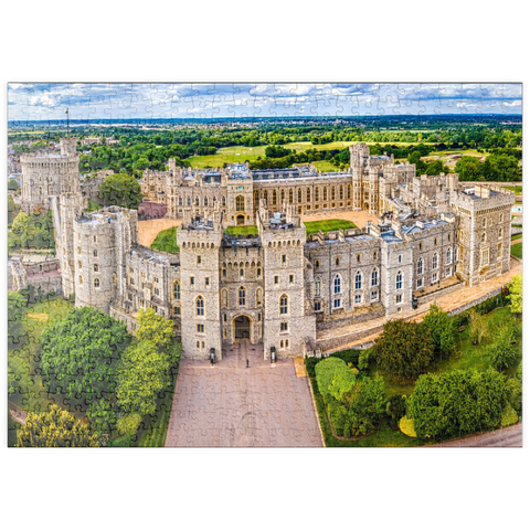 puzzleplate Luftbild der Burg Windsor, königlicher Wohnsitz in Windsor in der englischen Grafschaft Berkshire 500 Puzzle
