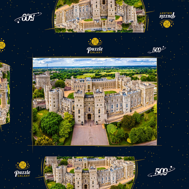 Luftbild der Burg Windsor, königlicher Wohnsitz in Windsor in der englischen Grafschaft Berkshire 500 Puzzle Schachtel 3D Modell