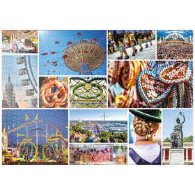 Darstellung des Puzzle Motivs Wiesngaudi - Oktoberfest in München - Puzzleteile: 1000