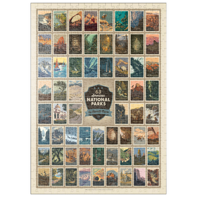Darstellung des Puzzle-Motivs 63 American National Parks: by Kenneth Crane – Puzzleteile: 500