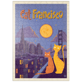 Darstellung des Puzzle-Motivs Cat-Francisco, Vintage Poster – Puzzleteile: 200