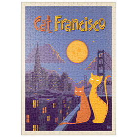 Darstellung des Puzzle-Motivs Cat-Francisco, Vintage Poster – Puzzleteile: 500