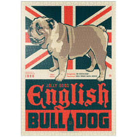 Darstellung des Puzzle-Motivs English Bulldog, Vintage Poster – Puzzleteile: 1000