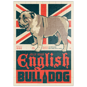 Darstellung des Puzzle Motivs English Bulldog, Vintage Poster - Puzzleteile: 100