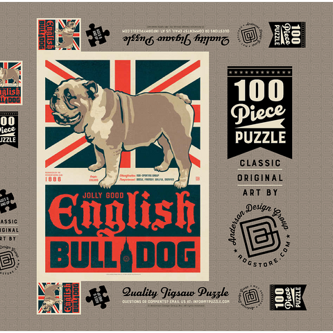 English Bulldog 100 Puzzle Schachtel 3D Modell