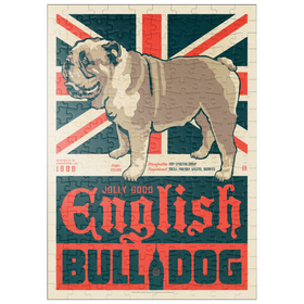 Darstellung des Puzzle Motivs English Bulldog, Vintage Poster - Puzzleteile: 200