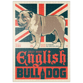 Darstellung des Puzzle-Motivs English Bulldog, Vintage Poster – Puzzleteile: 500