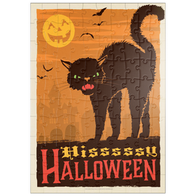 Darstellung des Puzzle Motivs Verrücktes Halloween, Vintage Poster - Puzzleteile: 100
