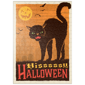 Darstellung des Puzzle-Motivs Verrücktes Halloween, Vintage Poster – Puzzleteile: 200