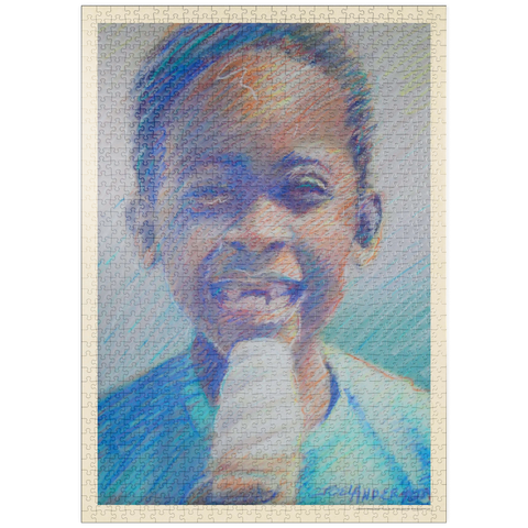 puzzleplate Pastel Drawing: Ice Cream Kid 1000 Puzzle