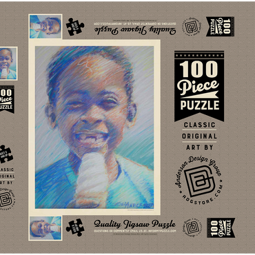 Pastel Drawing: Ice Cream Kid 100 Puzzle Schachtel 3D Modell