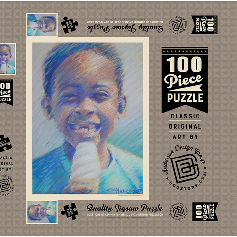 Pastel Drawing: Ice Cream Kid 100 Puzzle Schachtel 3D Modell