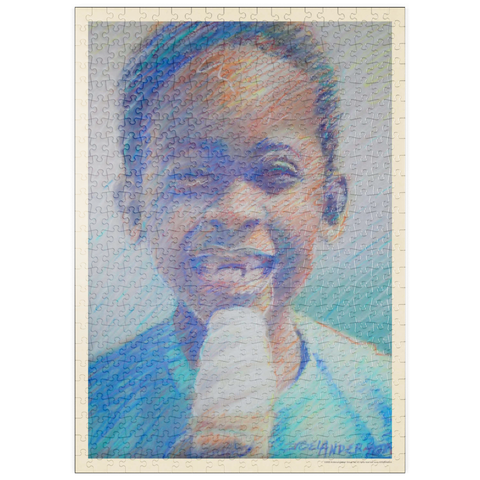 puzzleplate Pastel Drawing: Ice Cream Kid 500 Puzzle