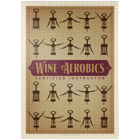 Darstellung des Puzzle-Motivs Wine Aerobics, Vintage Poster – Puzzleteile: 1000