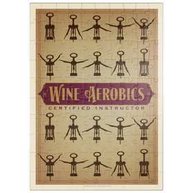 Darstellung des Puzzle Motivs Wine Aerobics, Vintage Poster - Puzzleteile: 100