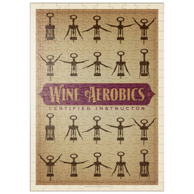 Darstellung des Puzzle Motivs Wine Aerobics, Vintage Poster - Puzzleteile: 200